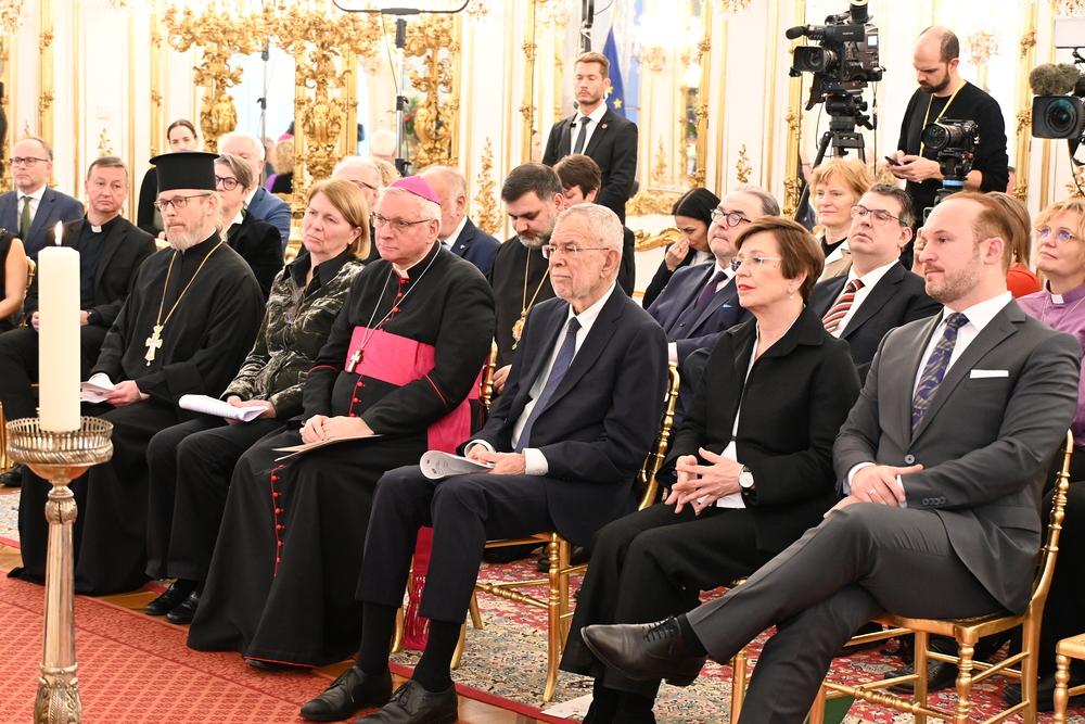 'Stunde für den Frieden' mit Kirchen und Religionsgesellschaften auf Einladung von Bundespräsident Van der Bellen (25.1.2024) / kathpress / Paul Wuthe 'Stunde für den Frieden' mit Kirchen und Religionsgesellschaften auf Einladung von Bundespräsident Van der Bellen (25.1.2024)