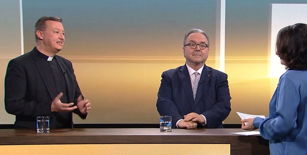 Gereralsekretär Peter Schipka und Bischof Michael Bünker / ORF / Screenshot Schipka: Frage nach Gott ist auch heute noch wichtig