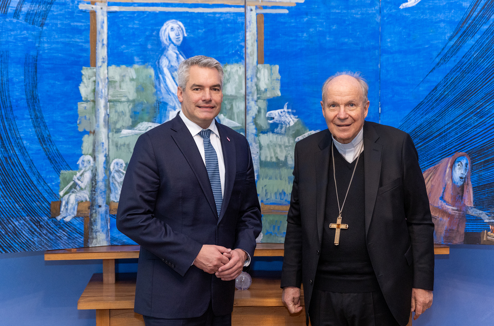 Vorweihnachtlicher Besuch von Bundeskanzler Nehammer bei Schönborn / Erzdiözese Wien / Stephan Schönlaub Vorweihnachtlicher Besuch von Bundeskanzler Nehammer bei Schönborn
